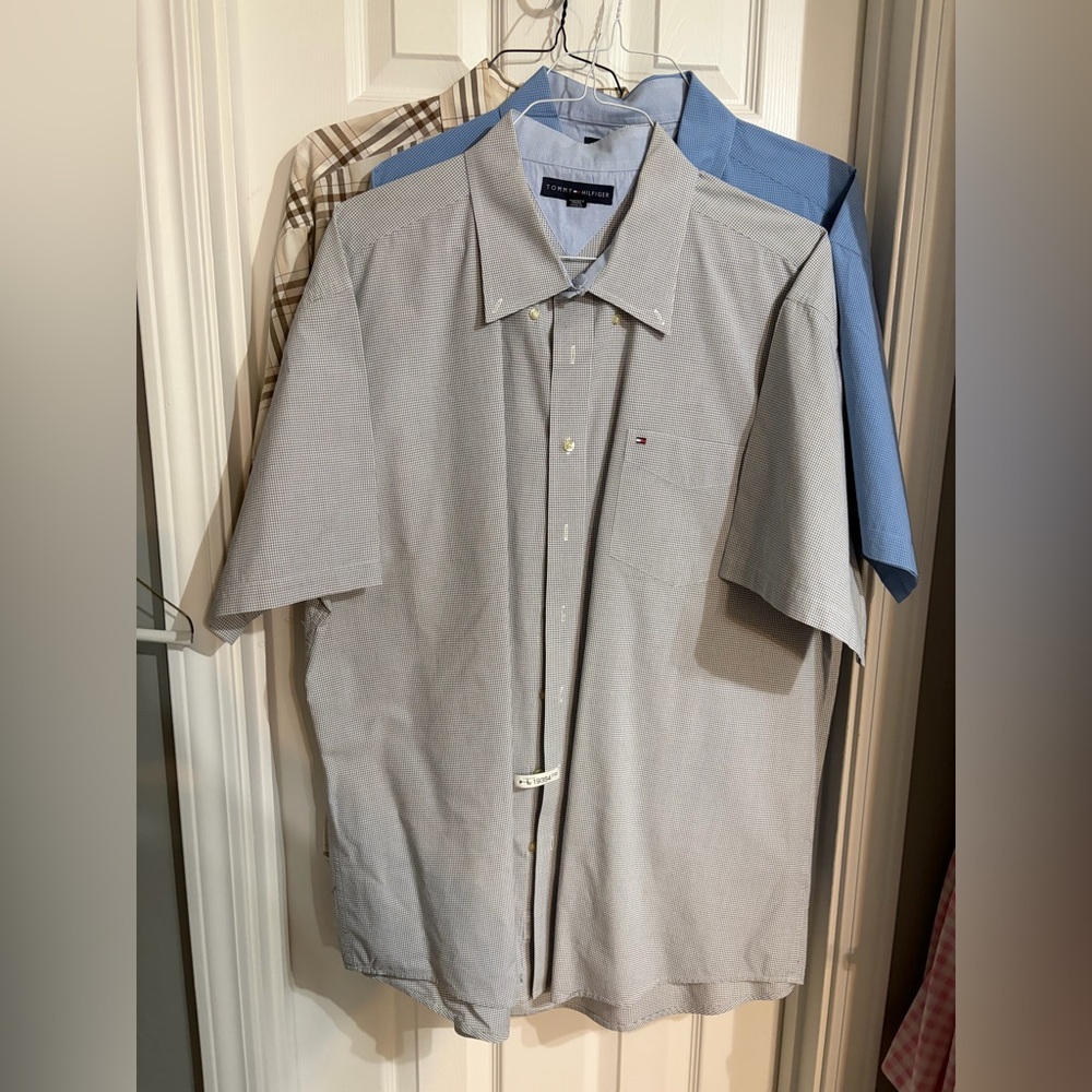 3 Tommy Hilfiger Short Sleeve Button Down Shirts